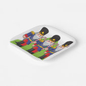 Feestelijke Notenkraker Soldiers met Candy Canes Papieren Bordje (Gebogen)