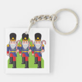 Feestelijke Notenkraker Soldiers met Candy Canes Sleutelhanger (Achterkant)