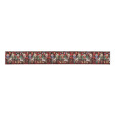 Feestelijke  Notenkraker Soldiers Red Plaid Grosgrain Lint (Voorkant)