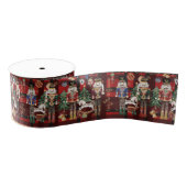 Feestelijke  Notenkraker Soldiers Red Plaid Grosgrain Lint (Spoel)