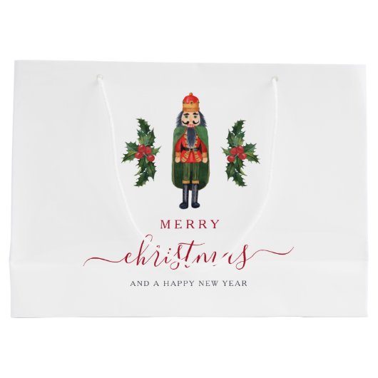 Feestelijke Notenkraker Vrolijk Kerstfeest Groot Cadeauzakje (Achterkant)