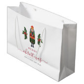Feestelijke Notenkraker Vrolijk Kerstfeest Groot Cadeauzakje (Voorkant Gekanteld)