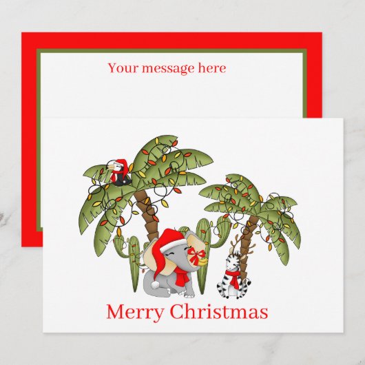 feestelijke oerwouden feestdagenkaart (Voorkant / Achterkant)