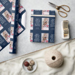 Feestelijke offerte foto Navy White Christmas Cadeaupapier<br><div class="desc">Feestelijke Quote Photo Navy White Christmas Een motief met het feestelijke warme en gezellige gezegde Moge Uw Kerst gevuld zijn met Momenten die uw Hart doen glimlachen en uw foto. Gemakkelijk te personaliseren tekst zoals vereist.</div>