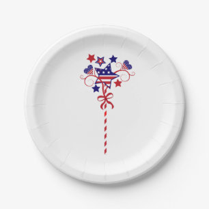 Feestelijke Onafhankelijkheidsdag Patriottisch Papieren Bordje