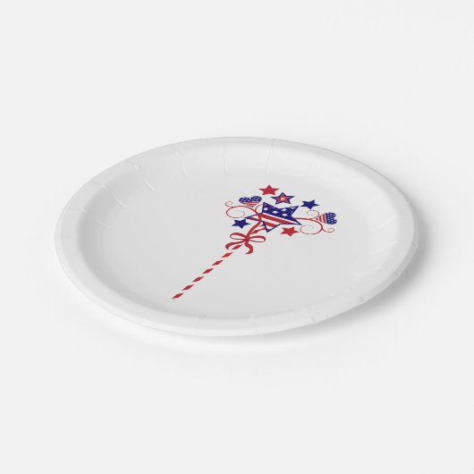 Feestelijke Onafhankelijkheidsdag Patriottisch Papieren Bordje (Gekanteld)