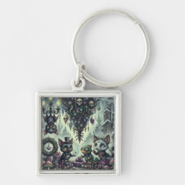 Feestelijke ondersteboven boom 1 sleutelhanger