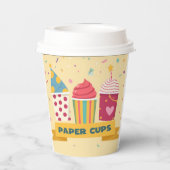 Feestelijke Ontwerp Papieren Bekers (Achterkant)