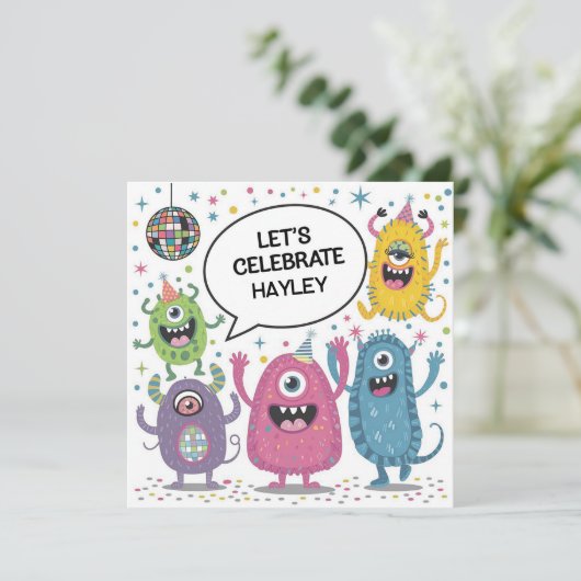 Feestelijke ontwerp voor kinderverjaardag met dans kaart (Staand voorkant)