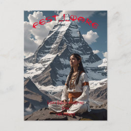 Feestelijke Oorbel briefkaart Mount Kailash medita