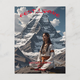 Feestelijke Oorbel briefkaart Mount Kailash medita