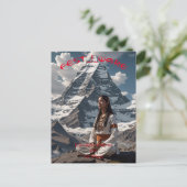 Feestelijke Oorbel briefkaart Mount Kailash medita (Staand voorkant)