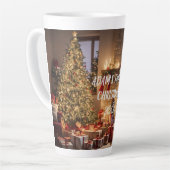 Feestelijke open haard - Kerstboom Magic! Latte Mok (Linkerhoek)