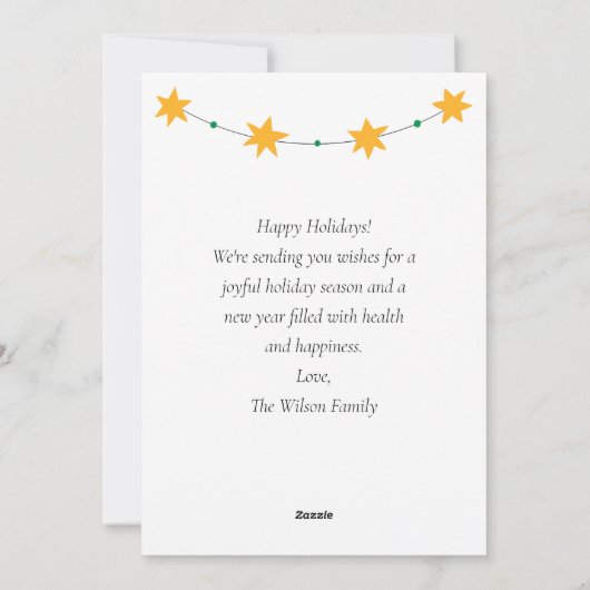 Feestelijke Oranje & Hulst Kerst Mobiel Feestdagenkaart (Achterkant)