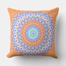 Feestelijke oranje roze mandala ontwerp 2 buitenkussen