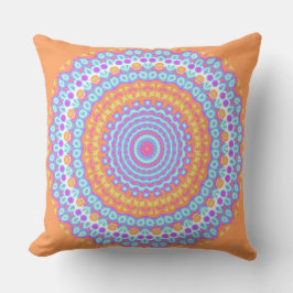Feestelijke Oranje Roze Mandala Ontwerp 4 Buitenkussen