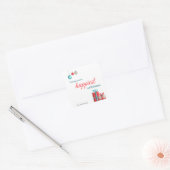 Feestelijke Ornament Cadeaus Kerst Vierkante Sticker (Envelop)