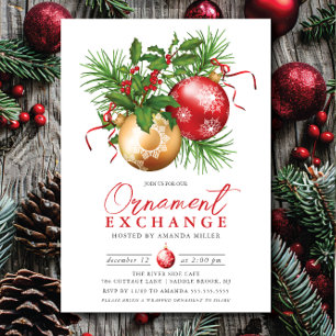 Feestelijke Ornament uitwisseling kerst Kaart