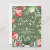 Feestelijke Ornament uitwisseling kerst Kaart (Voorkant)