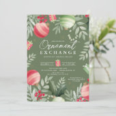 Feestelijke Ornament uitwisseling kerst Kaart (Staand voorkant)