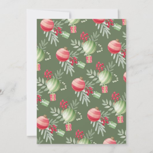 Feestelijke Ornament uitwisseling kerst Kaart (Achterkant)