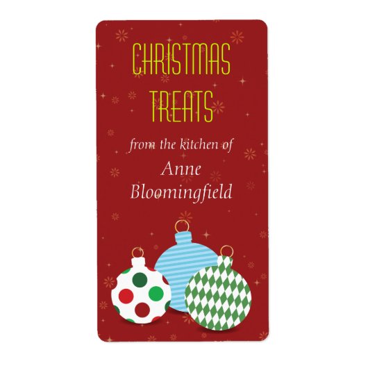 Feestelijke Ornamenten Christmas Baking Label (Voorkant)