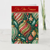 Feestelijke Ornamenten Folie Wenskaart (Voorkant)