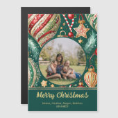 Feestelijke Ornamenten Fotomagneet Magnetische Uitnodiging (Voorkant / Achterkant)