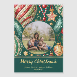Feestelijke Ornamenten Fotomagneet Magnetische Uitnodiging