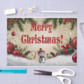 Feestelijke Ornamenten, Holly, & Cadeaus Vrolijk K Tissuepapier (Craft)