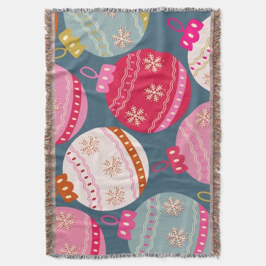 Feestelijke Ornamenten Kerst Deken (Voorkant Verticaal)