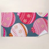 Feestelijke Ornamenten Kerst Strandlaken (Voorkant)