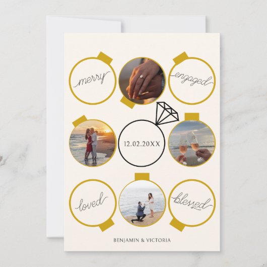 Feestelijke Ornamenten Merry en Engaged Feestdagenkaart (Voorkant)
