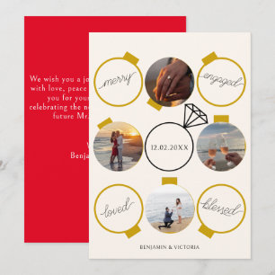 Feestelijke Ornamenten Merry en Engaged Feestdagenkaart