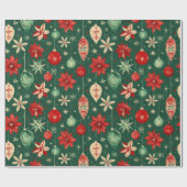 Feestelijke Ornamenten Naadloos Patroon Cadeaupapier (Vlak)