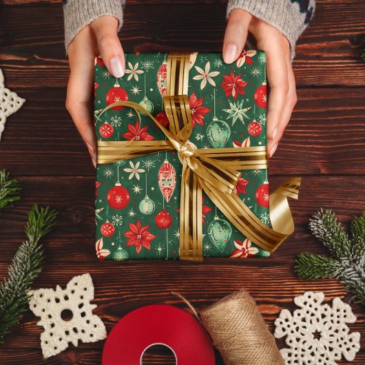 Feestelijke Ornamenten Naadloos Patroon Cadeaupapier