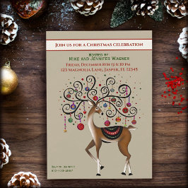 Feestelijke Ornamenten Rendier Fun Custom Christma Kaart