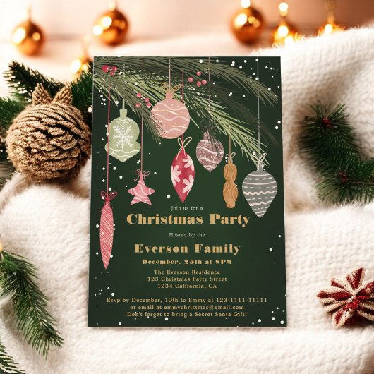 Feestelijke Ornamenten Vrolijke Kerstillustraties Kaart