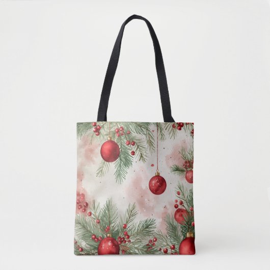 Feestelijke Ornamenten Waterverf Canvas tas (Voorkant)