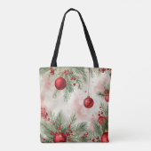 Feestelijke Ornamenten Waterverf Canvas tas (Achterkant)