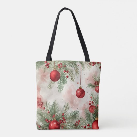 Feestelijke Ornamenten Waterverf Canvas tas (Achterkant)