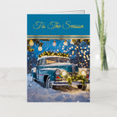 Feestelijke oude auto folie wenskaart (Voorkant)