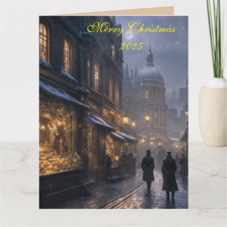 Feestelijke Oude Londense Kerstkaart Kaart