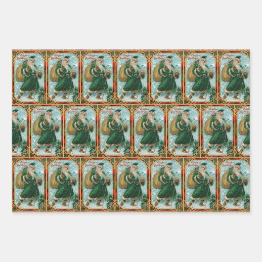 Feestelijke Oude Wereld Sinterklaas Inpakpapier Vel (Voorkant 2)