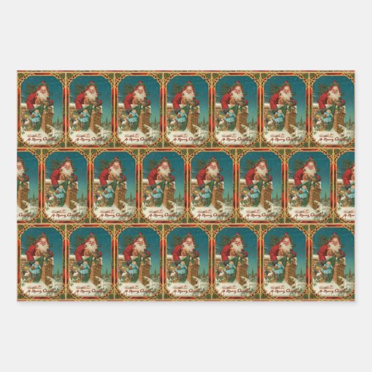 Feestelijke Oude Wereld Sinterklaas Inpakpapier Vel (Voorkant)