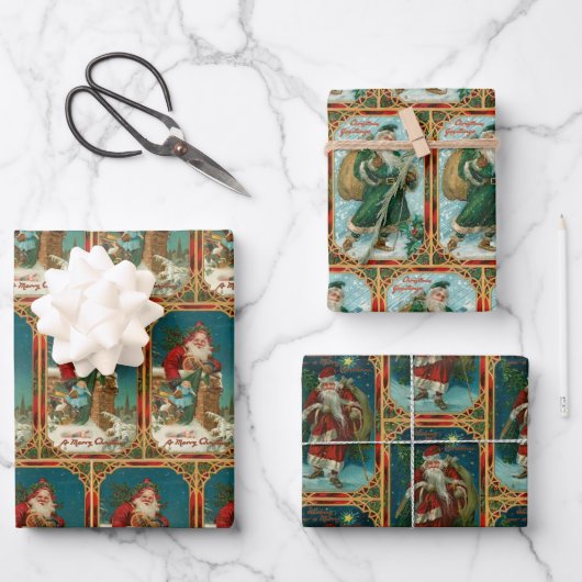 Feestelijke Oude Wereld Sinterklaas Inpakpapier Vel (Voorkant)