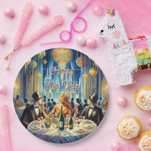 Feestelijke  oudejaarsavond papier Bord (Feest)
