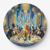 Feestelijke  oudejaarsavond papier Bord (Voorkant)