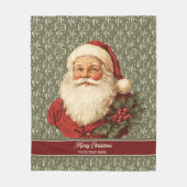 Feestelijke ouderwetse kerstman gezellige kerstwor fleece deken (Voorkant)