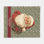 Feestelijke ouderwetse kerstman gezellige kerstwor fleece deken (Voorkant (Horizontaal))